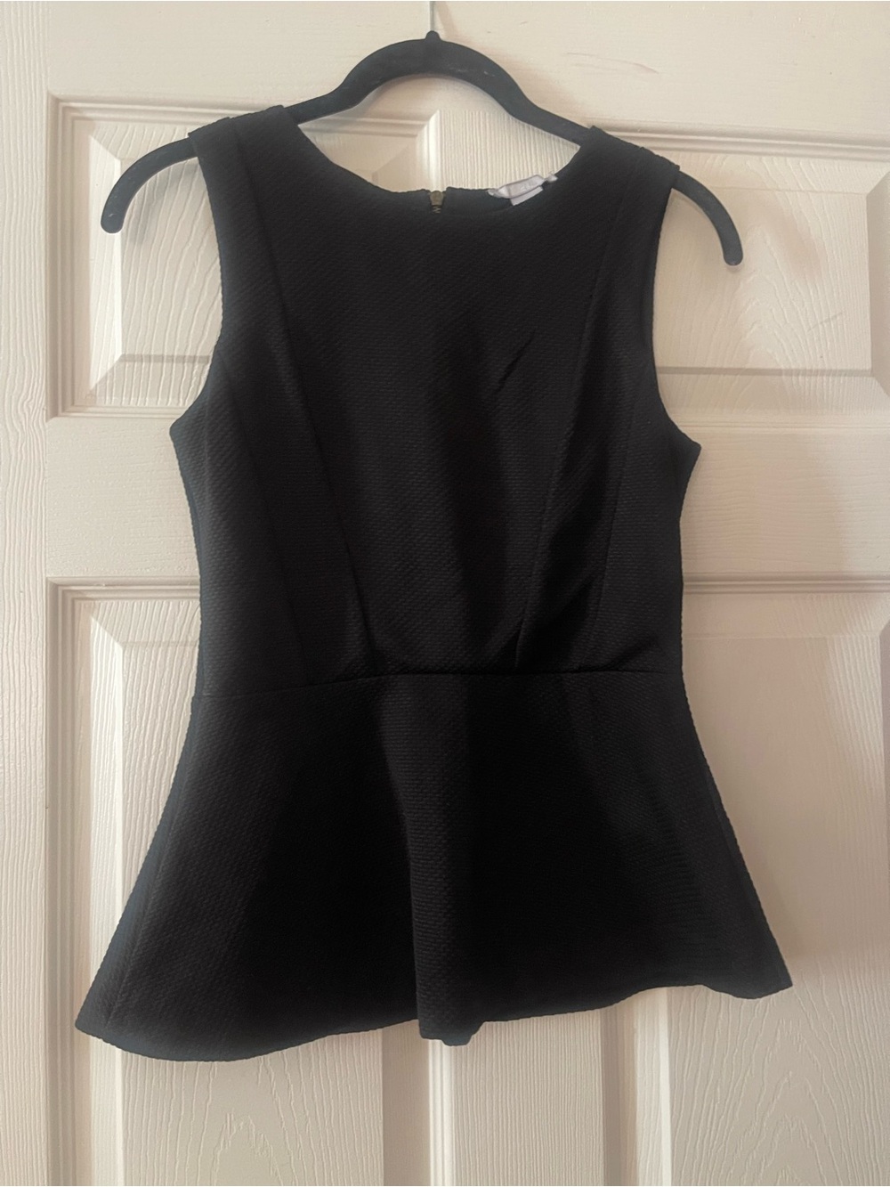 H&M Black Textured Peplum Shell Top - Women